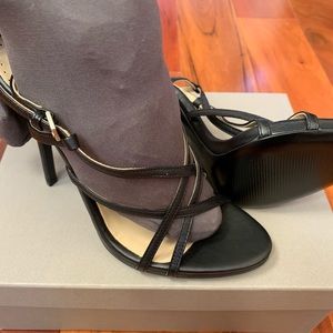 Halston Strappy 5’ heels sandals Black